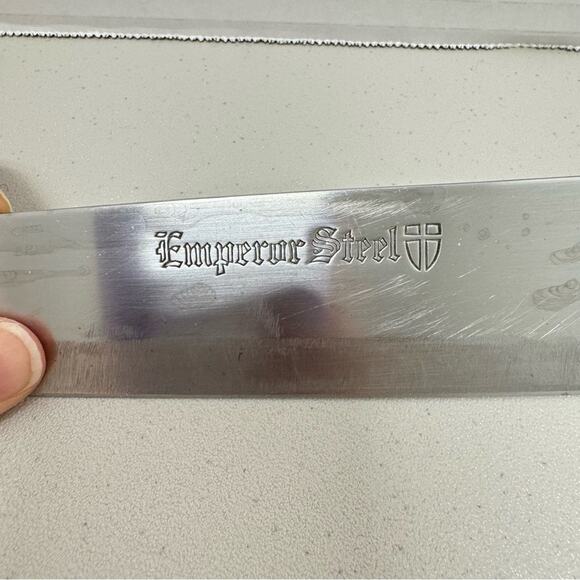 Vintage Emperor Steel Japan Chef Knife Wood Handle Large - Picture 5 of 9